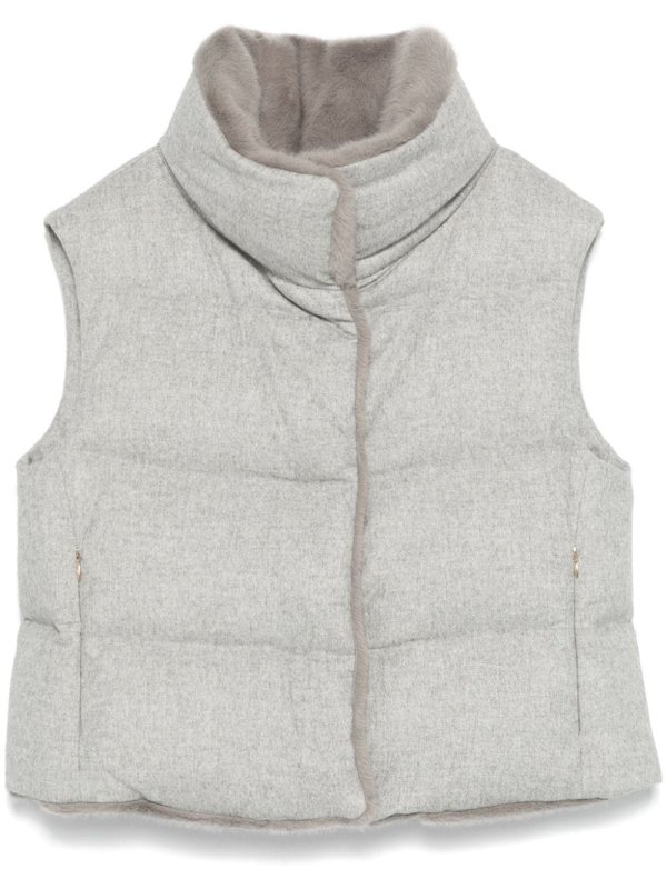 faux-fur trim gilet