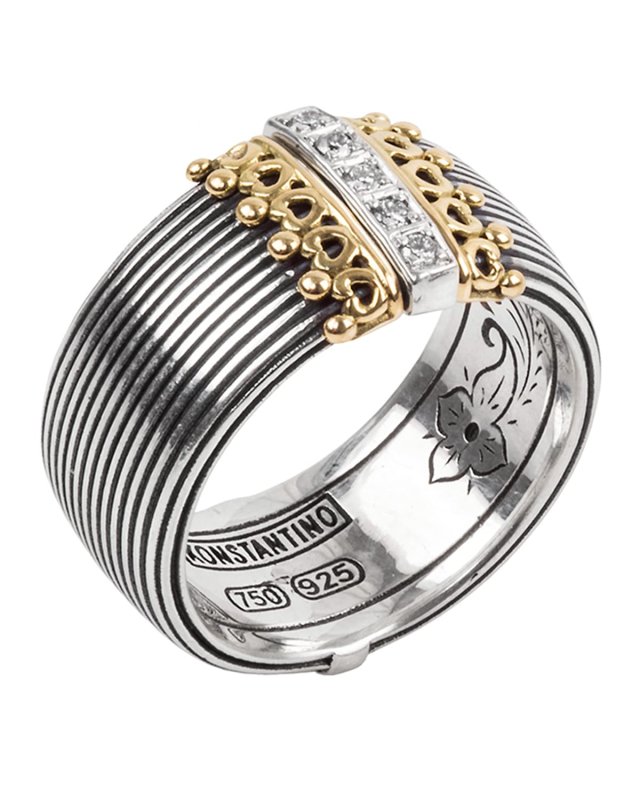 Delos 5-Diamond Cigar Band Ring, Size