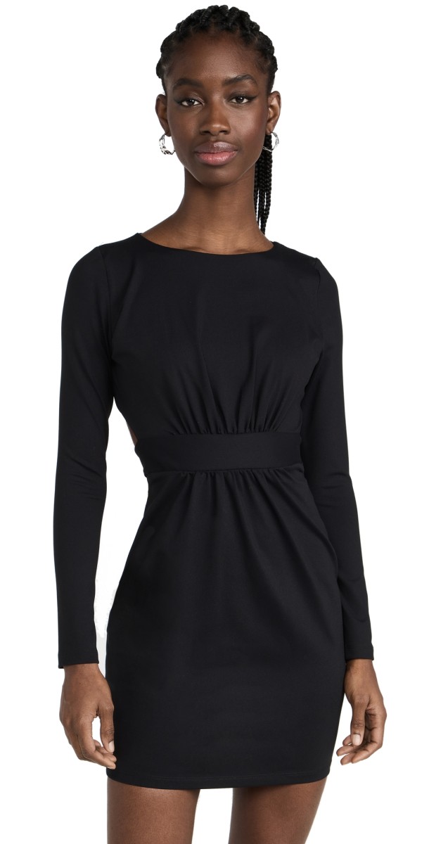 Susanaonaco Crew Tie Back Dress Black