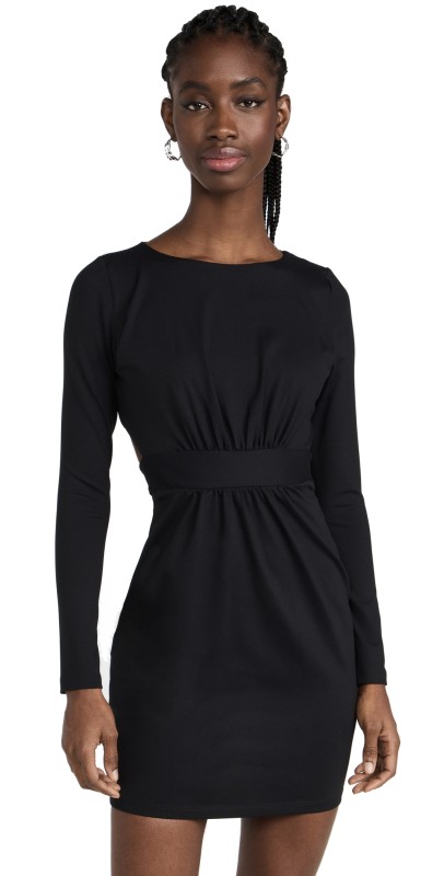 Susanaonaco Crew Tie Back Dress Black
