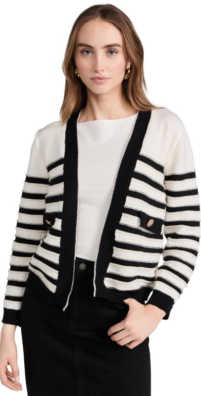 Line & Dot Kammi Cardigan Ivory and Black