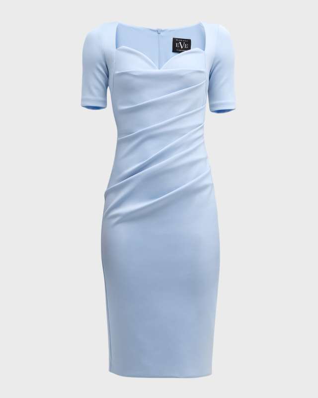 Amandalee Pleated Bodycon Sweetheart Midi Dress