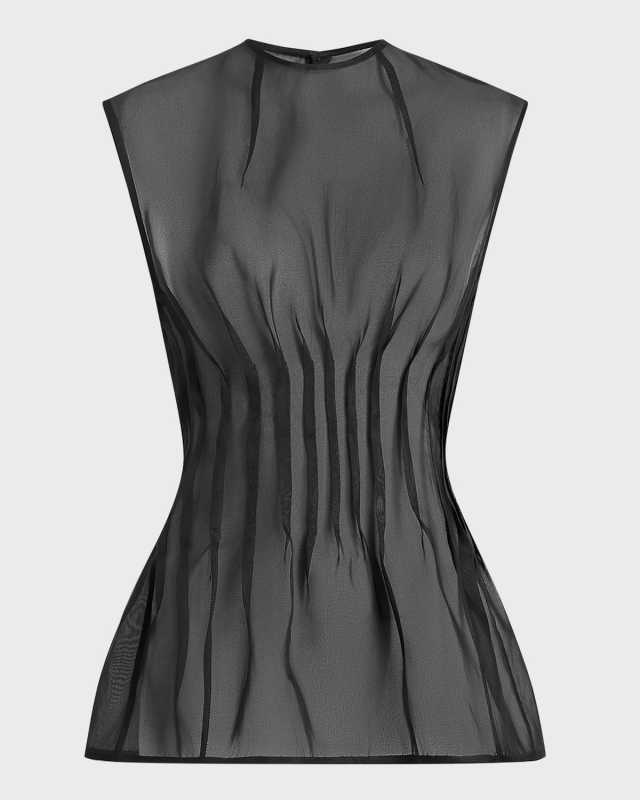 Westin Pleated Silk Top