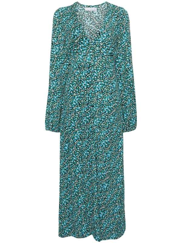 Venados floral-print midi dress