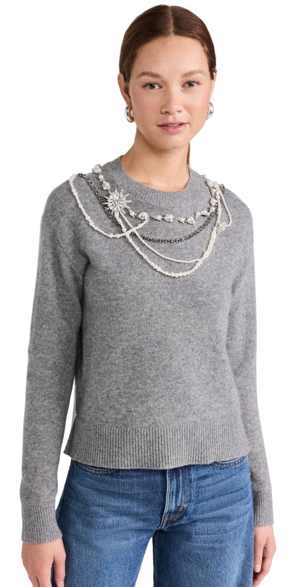 Cinq à Sept Necklace Lilliana Pullover Light Heather Grey