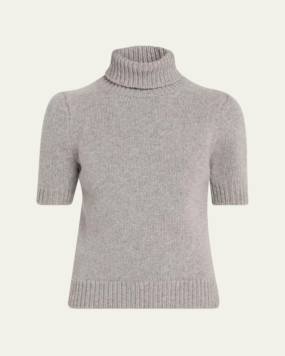 Short Sleeve Turtleneck Wool T