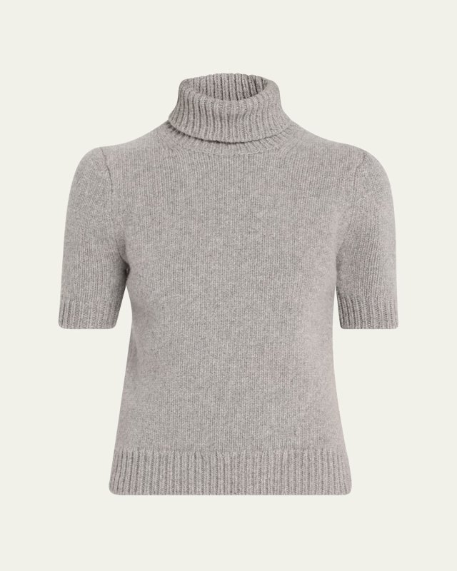 Short Sleeve Turtleneck Wool T