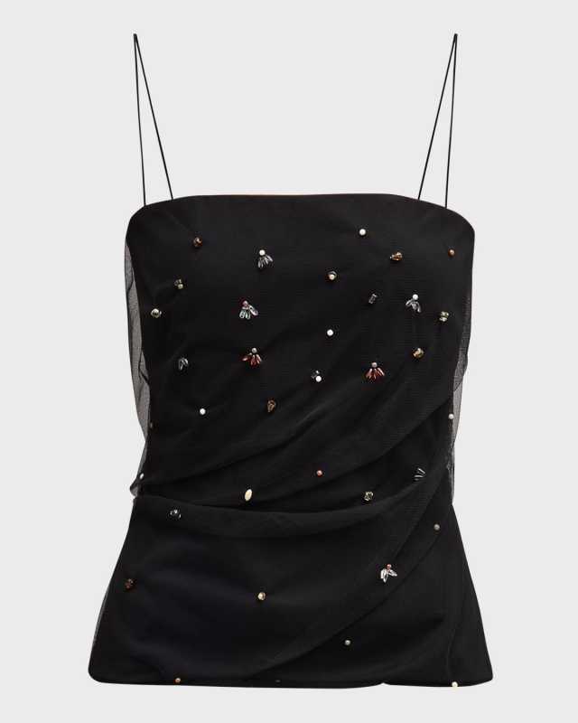 Emotional Essence I Beaded Tulle Top