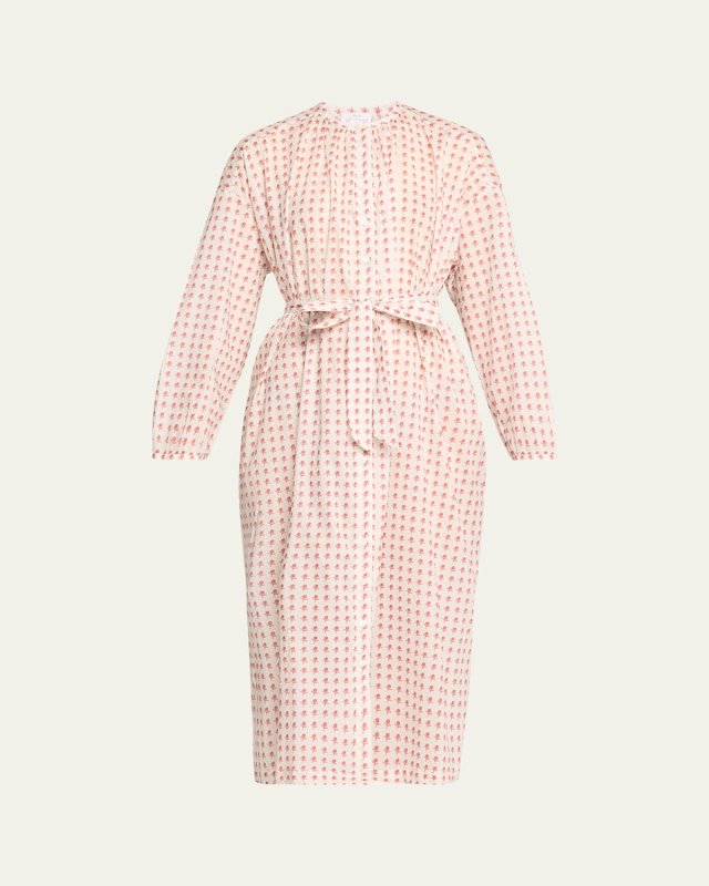 Mona Floral-Print Egyptian Cotton Midi Dress