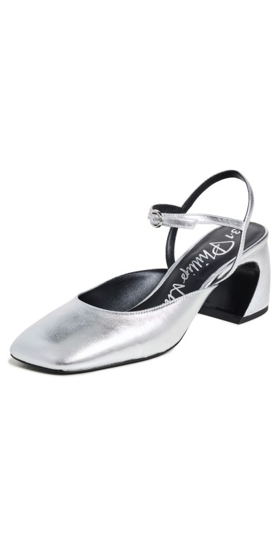 3.1 Phillip Lim ID Mary Jane Crescent Heel Pumps 65mm Silver