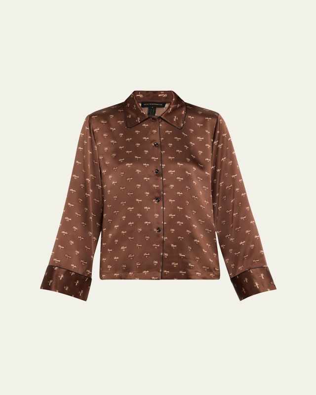 Kiki Button-Down Silk Lounge Top
