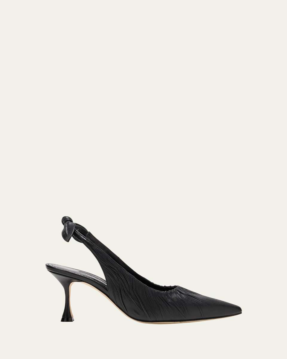Pelagalo Gala Ruched Bow Slingback Pumps
