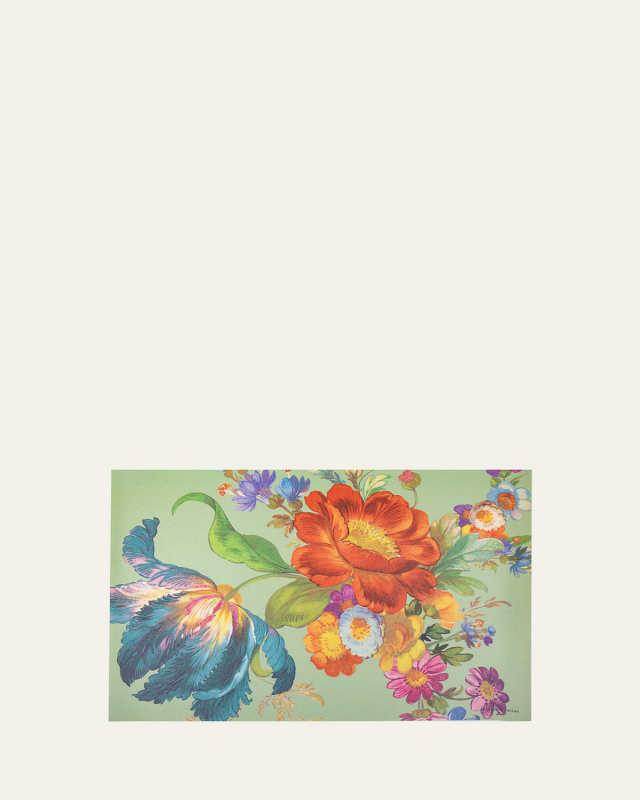 Flower Market Blooms Floor Mat - Green, 2' x 3'