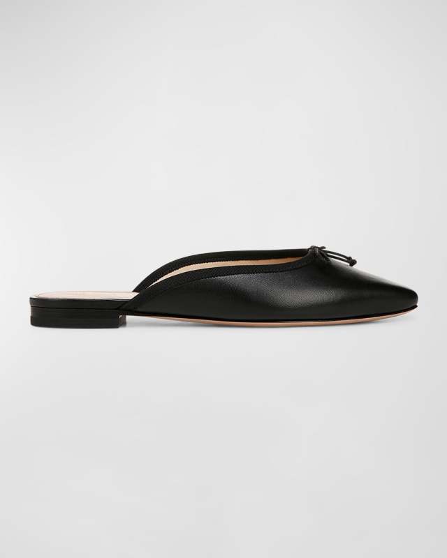 Catherine Leather Bow Ballerina Mules