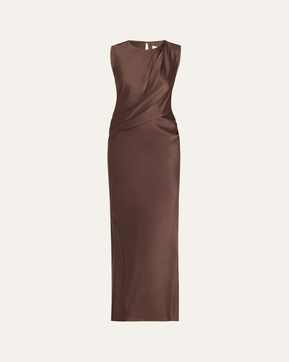 Anwen Draped Silk Dress