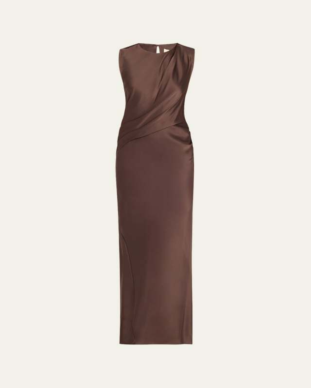 Anwen Draped Silk Dress