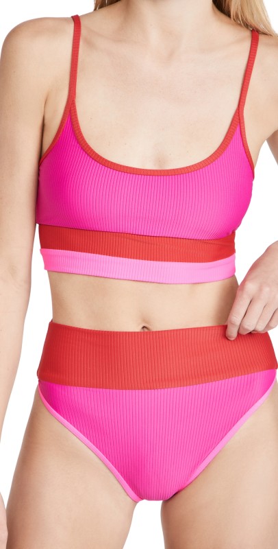Beach Riot Eva Top Pink/Red