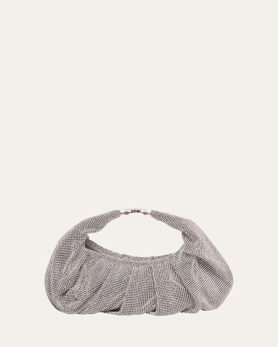 Yennefer Mesh Metallic Crystal Top-Handle Bag