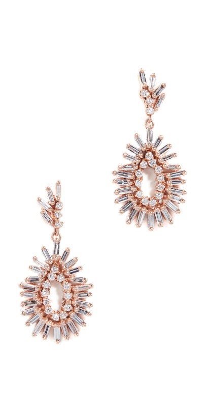 Suzanne Kalan 18k Rose Gold Mini Pear Shaped Earrings Rose Gold