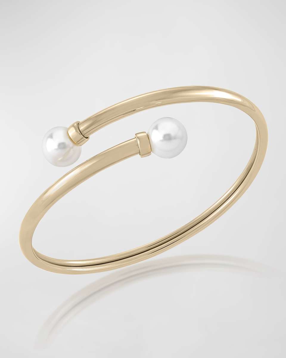 Galatea Pearl Bypass Bracelet, Gold