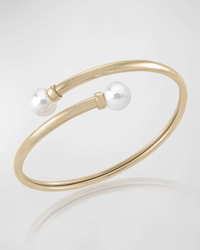 Galatea Pearl Bypass Bracelet, Gold