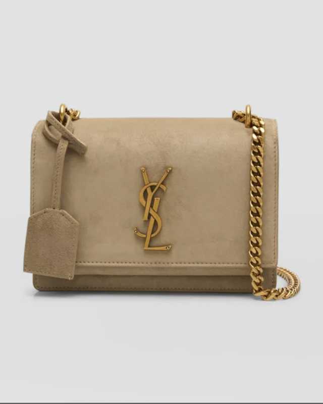 Sunset Small YSL Crossbody Bag in Suede