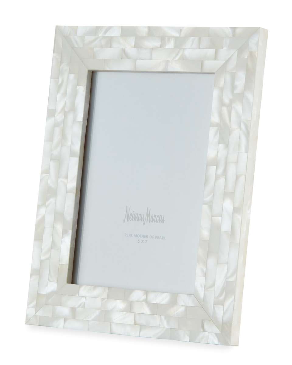 Mother-of-Pearl Picture Frame, White, 5" x 7"