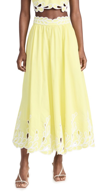 Cinq à Sept Bowen Skirt Lime Kiss/White