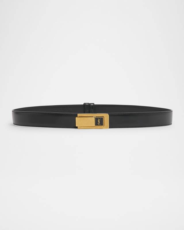 YSL Skinny Leather Belt