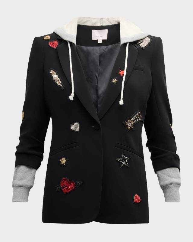 Khloe Embroidered Hooded Combo Jacket