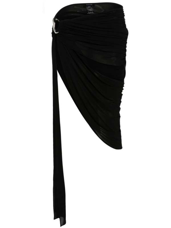 draped asymmetric mini skirt