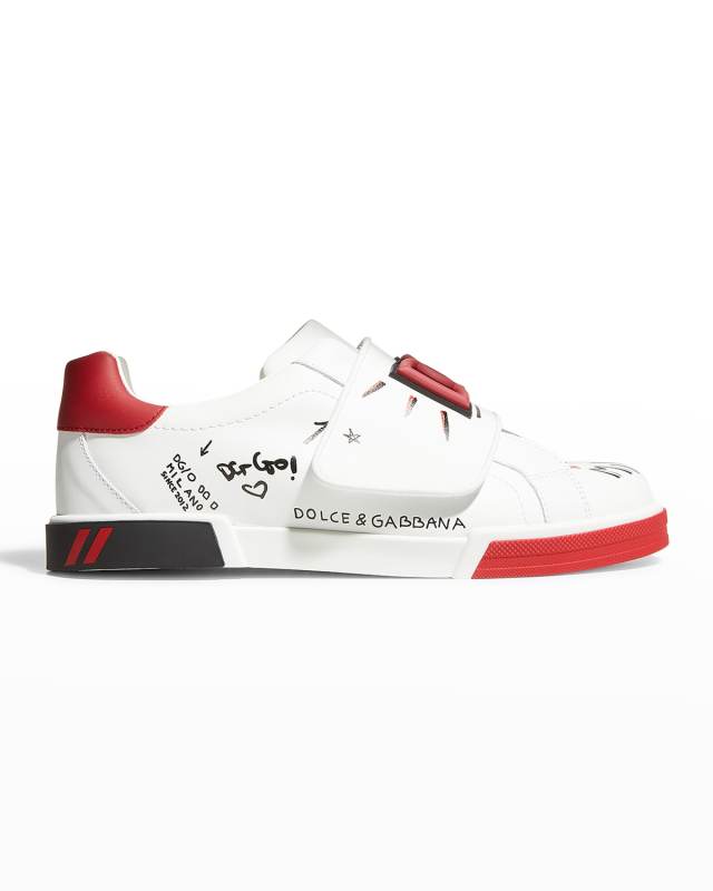 Kid's DG Graffiti Logo Low-Top Sneakers, Size 37-38