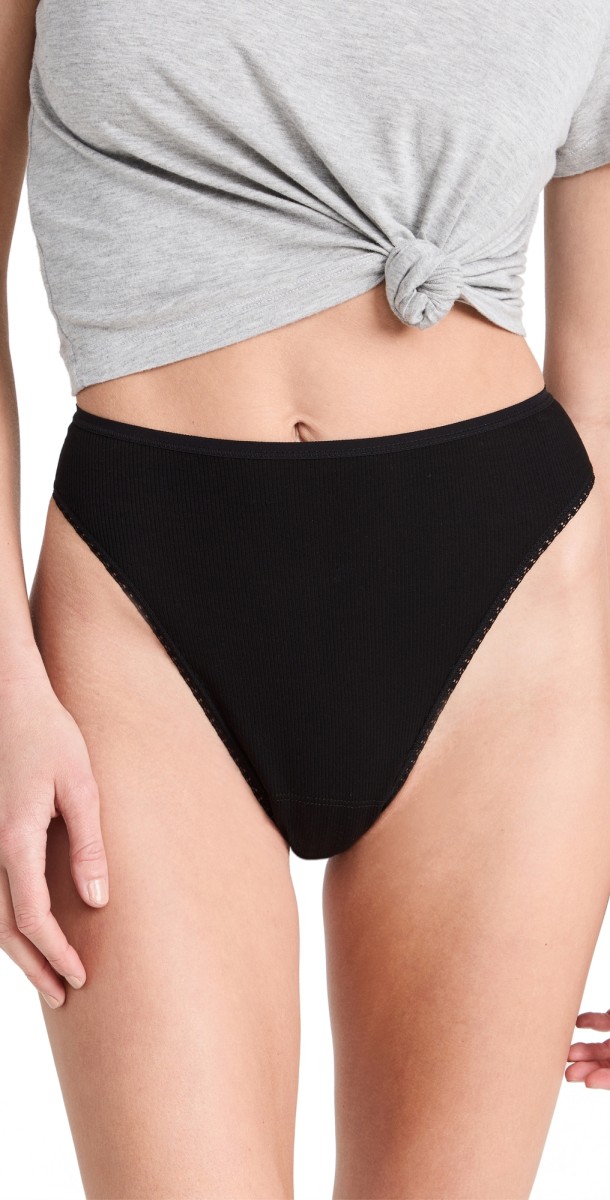 Hanky Panky Rx High Cut Thong Black