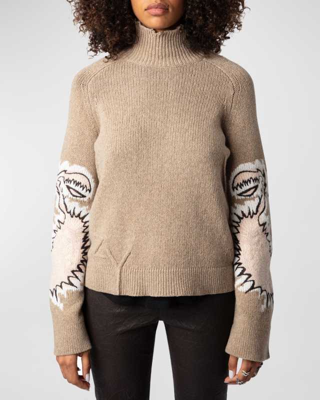 Sal Intarsia Merino Wool Turtleneck Sweater