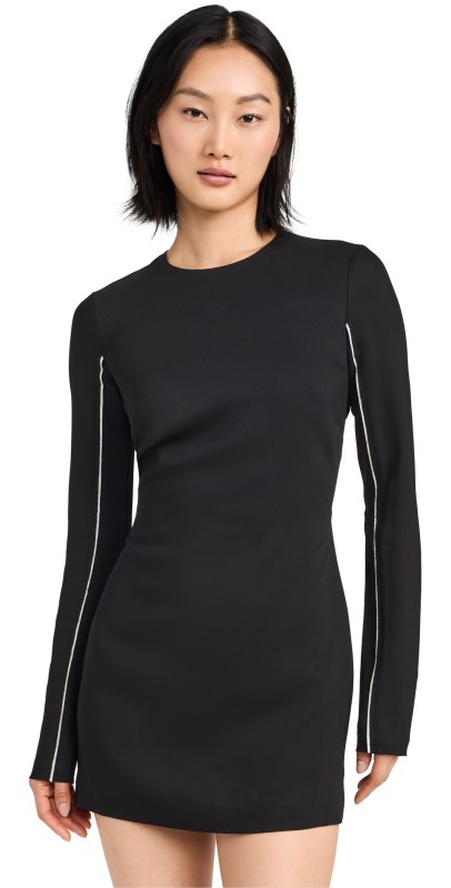 St. Agni Raw Edge Mini Dress Black
