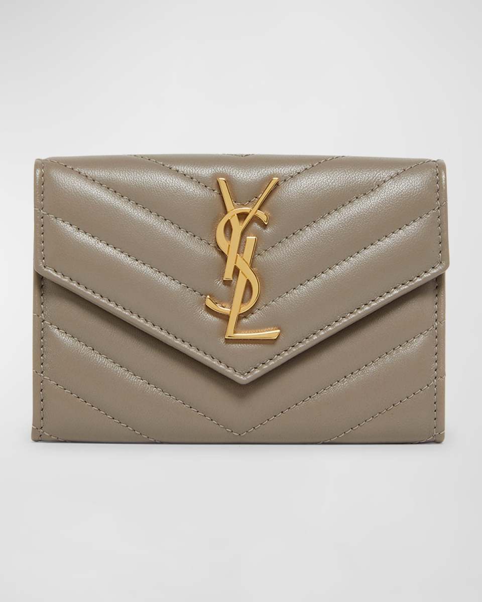 YSL Monogram Small Flap Wallet in Smooth Leather