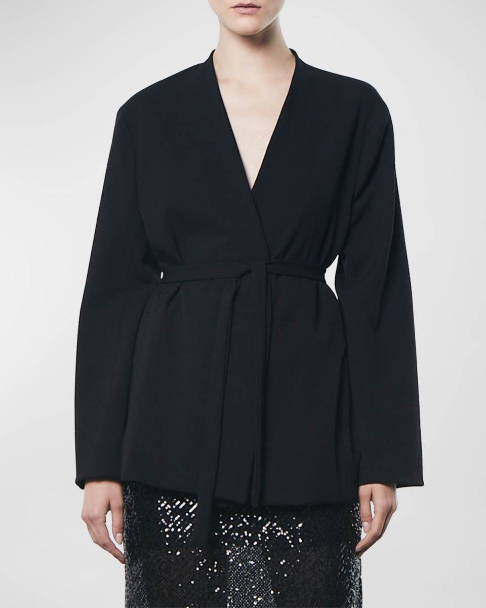 Soft Crepe Wrap Blazer
