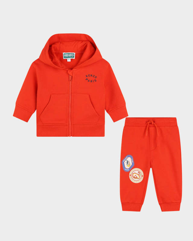 Boy's Logo-Print Two-Piece Hoodie & Joggers Set, Size 6M-2