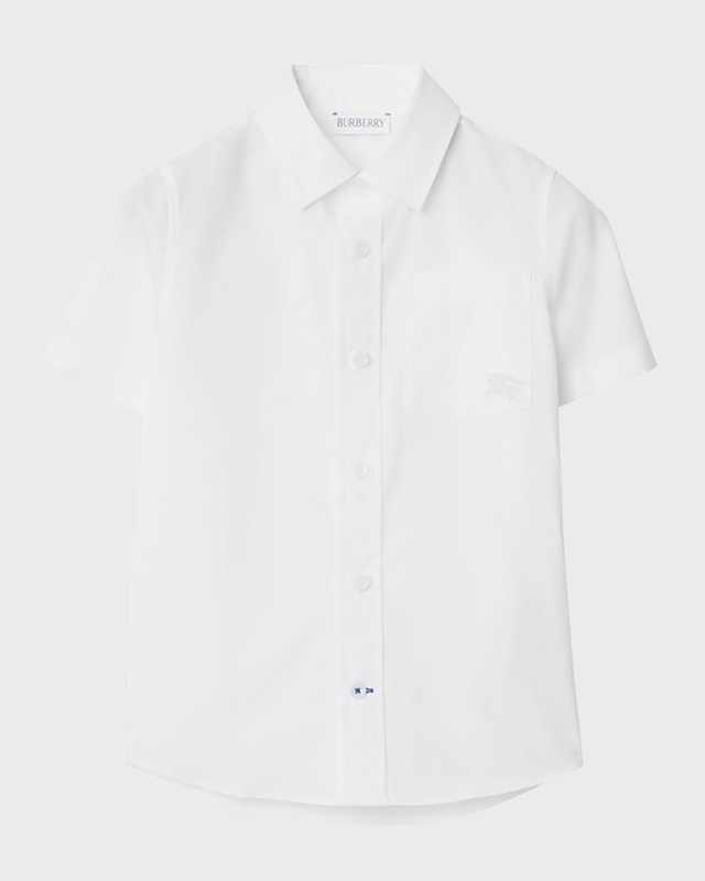 Boy's Owen EKD Embroidered Short-Sleeve Shirt, Size 3-14