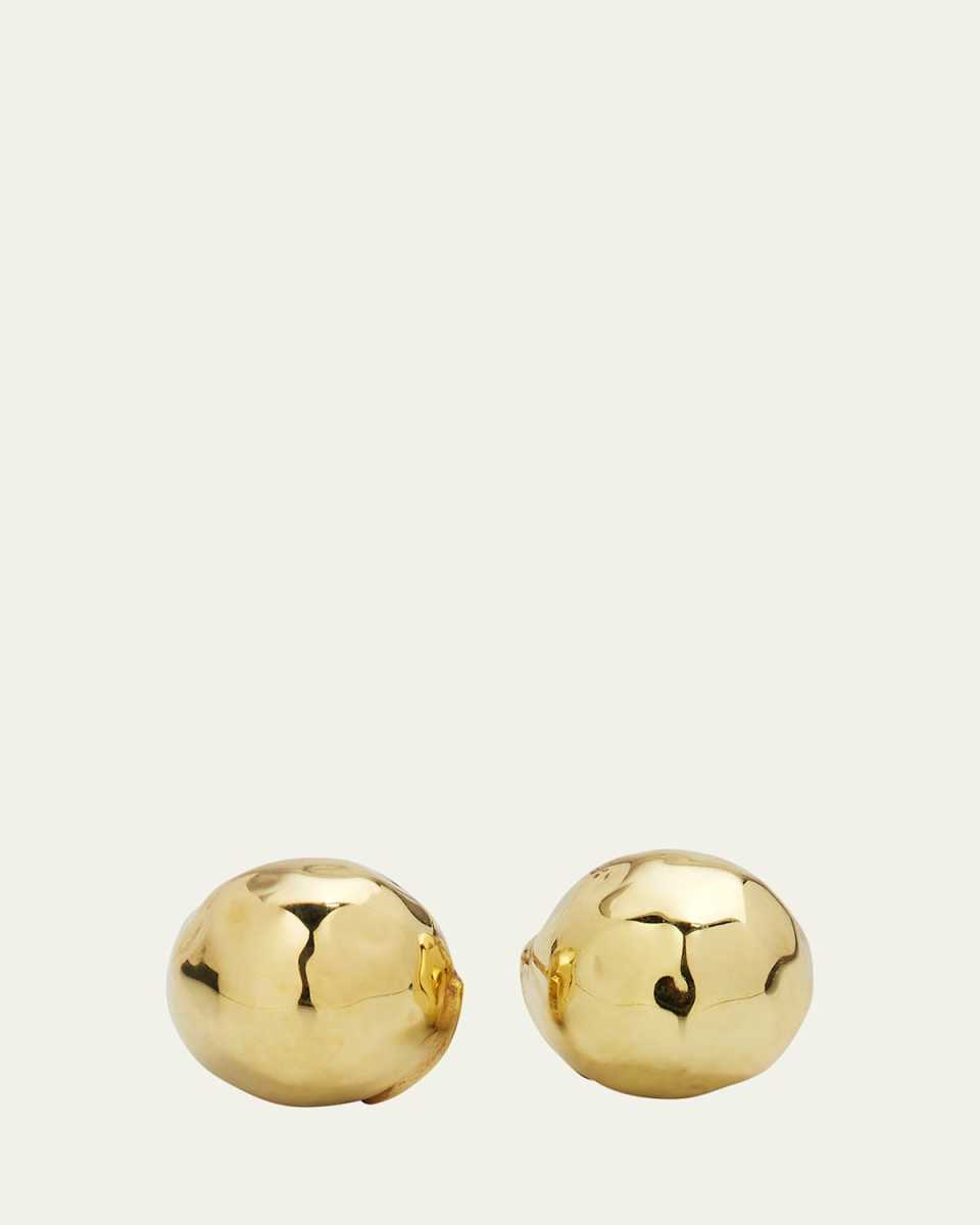 Small Hammered Ball Stud Earrings in 18K Gold