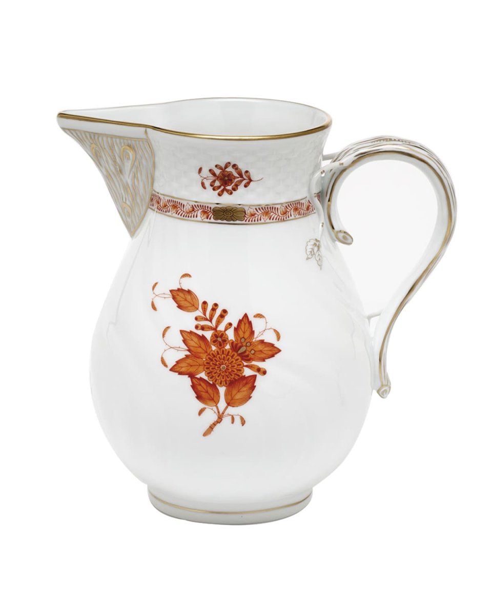 Chinese Bouquet Rust Pitcher