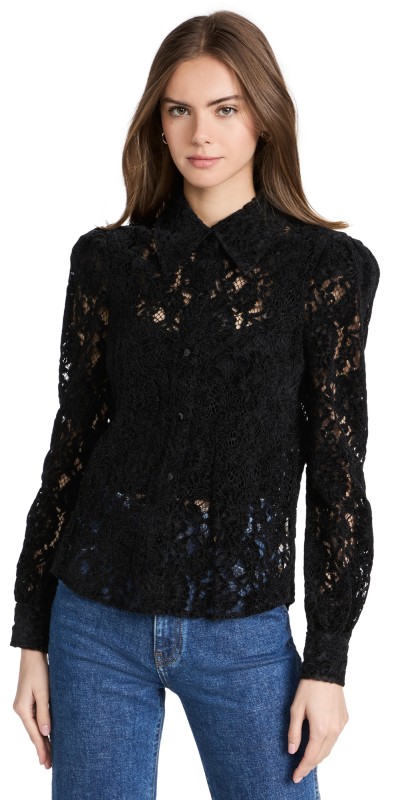 L'AGENCE Jenica Lace Blouse Black