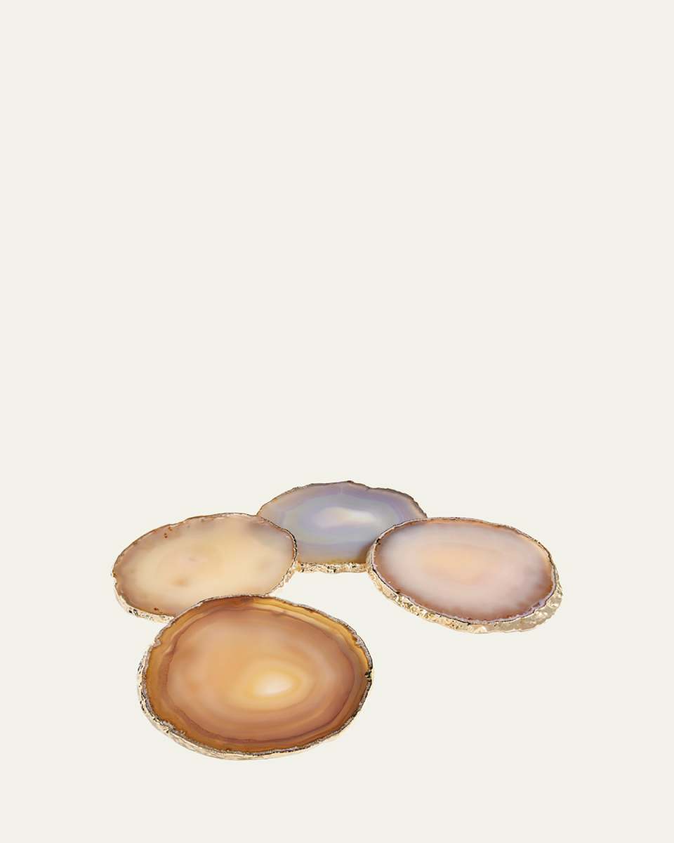 Agate & Gold Coasters, Set of 4