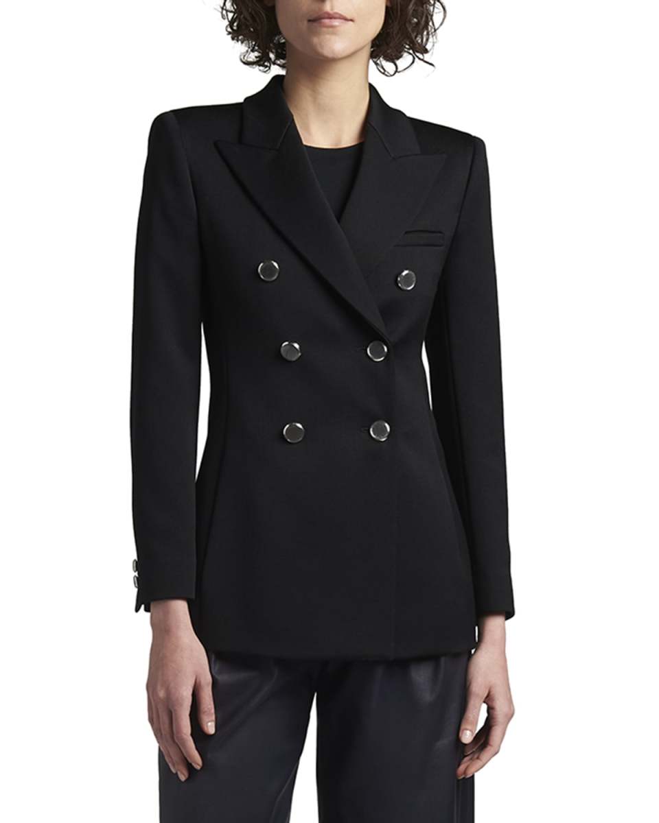 Lana Double-Breasted Fluid Wool Jacket