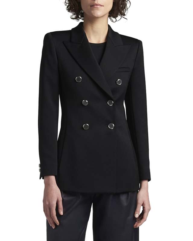 Lana Double-Breasted Fluid Wool Jacket