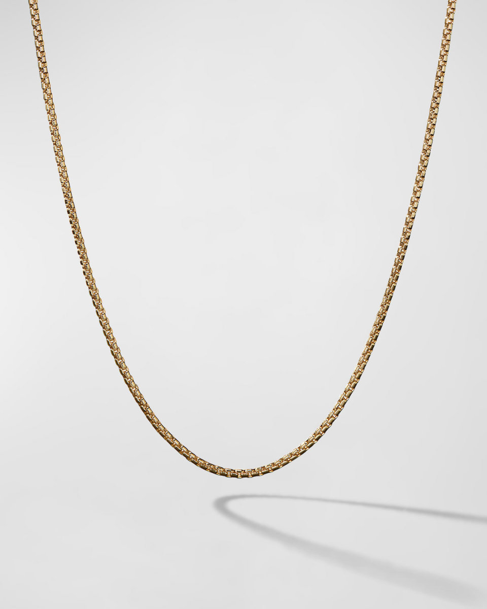 Box Chain Necklace in 18K Gold, 1.7mm, 20"L