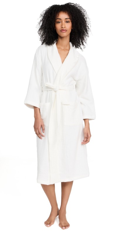 Barefoot Dreams Muslin Cotton Spa Robe Sea Salt
