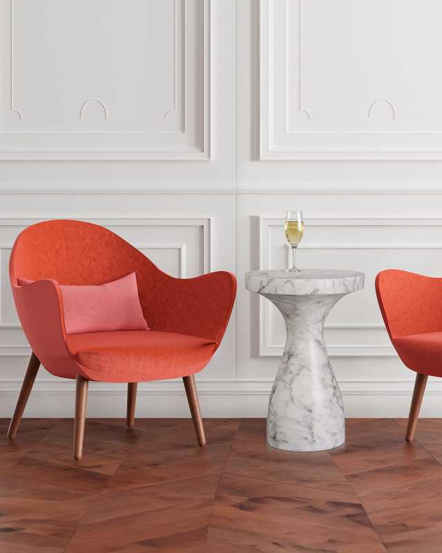 Marbleized Terrazzo Side Table