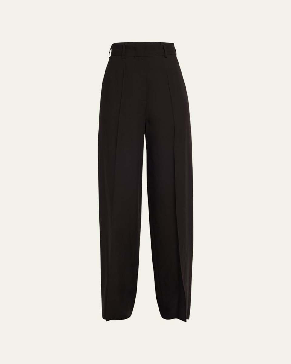 Straight Leg Wool Tailored Pants