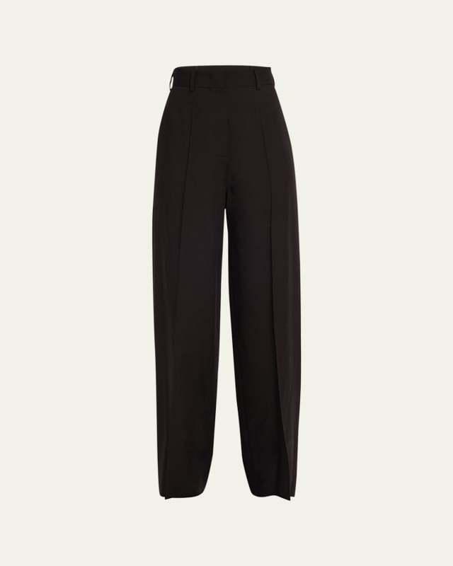 Straight Leg Wool Tailored Pants